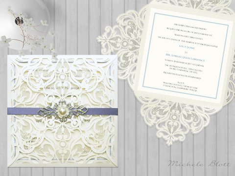 Laser Cut Wedding Invitation - Elegant Wedding Stationery and Luxury Table Plans