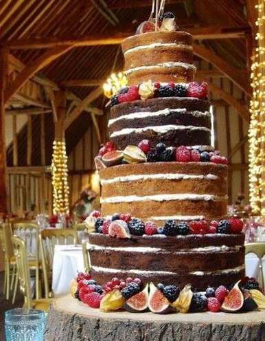 4 Tier Naked Wedding Cake - Sticky Fingers Cake Co