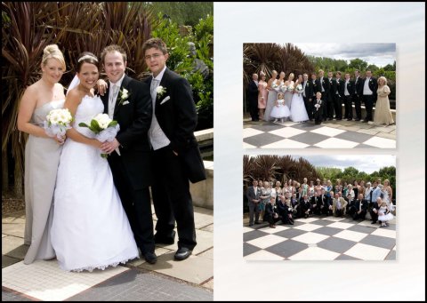 Siobhan wanted a traditional wedding package with a touch of class, so we used the large chess area at Stockbrook for her group photographs. - Ward and Wellman Photography