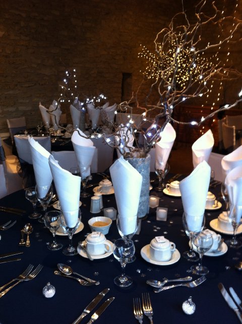 Winter wedding table setting - Topline Catering Ltd