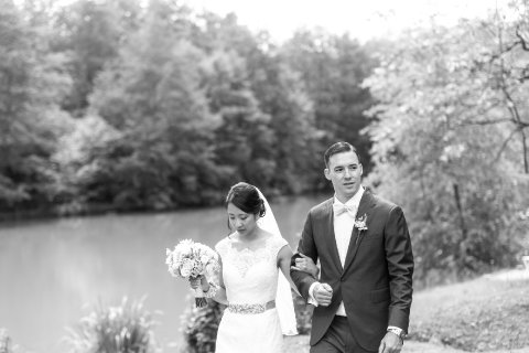 couple photos by the lake - French Wedding Chateau 