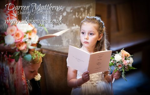 Flower Girl in Church - Darren Matthews Wedding Photography