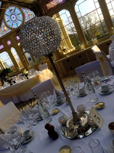 Crystal Globe Candelabra - Savage Wedding Services