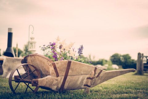 Small rustic wheelbarrow - Mabel & Rose Vintage Hire