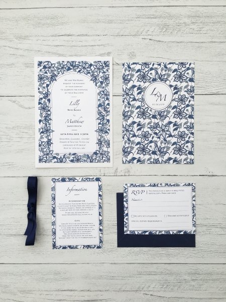 Blue Clematis stationery suite - Happy Day Design Ltd