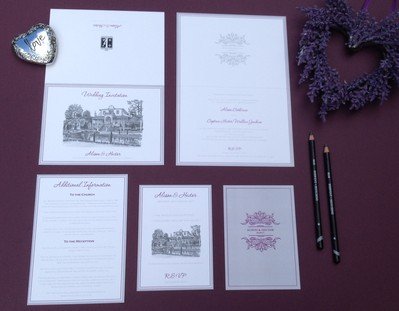 Wedding Guest Books - Illustrated Invitation-Image 30012