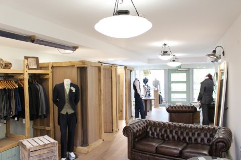 Rustic interior of Chimney Formal menswear - Chimney Formal Menswear