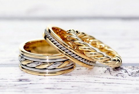 Twisted wedding rings - Aurum designer-jewellers