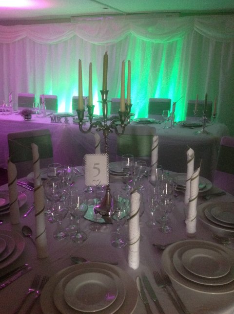 Colour wash Uplighters - Savage Wedding Services