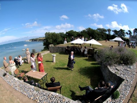 Sea side sunken garden wedding - Harry Warren House