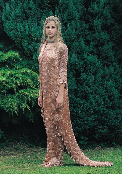 Gold Veil Wedding Dress - Charles and Patricia Lester Ltd