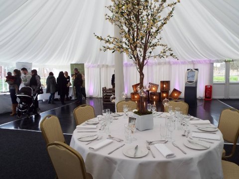 Tables laid out during our Wedding Fayre - Abbot's Hall Weddings