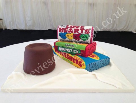 Novelty giant sweets wedding cake - Evie's Cake Design