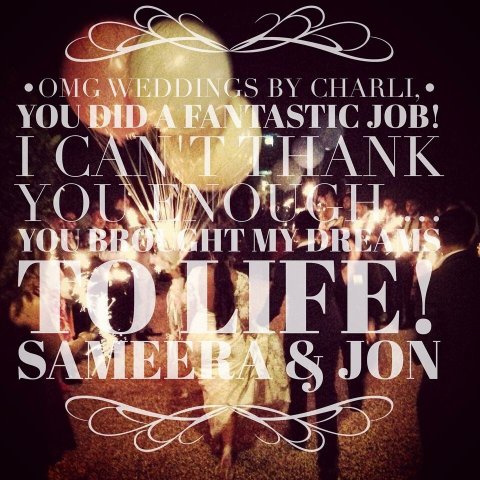 Lovely words from Sameera and Jon - Weddings by Charli