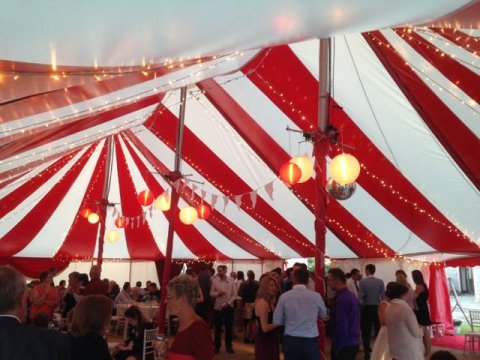 Red white wedding marquee hire - Bigtopmania