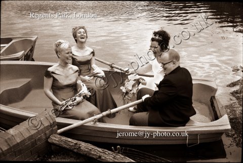 Bride n Groom enjoy rowboat - JY Photography