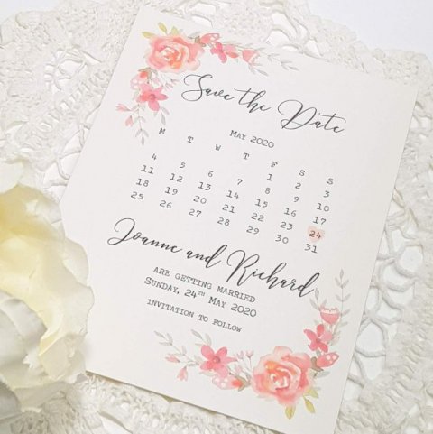floral save the date card - byjo.co.uk wedding stationery
