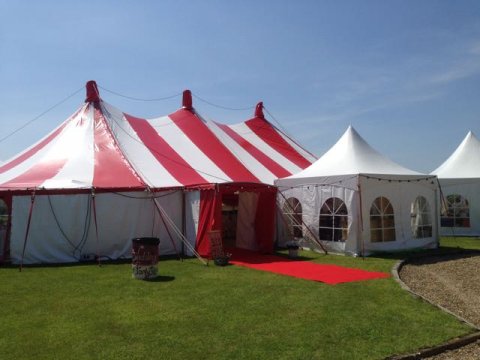Red and white wedding marquee - Bigtopmania