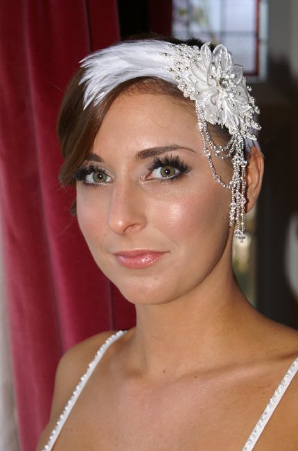 naguire feather and beaded lace clip - Caroline's Combs 