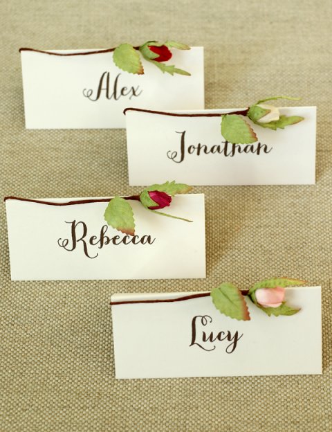 Paper Tree - paper rosebud place cards - Paper Tree