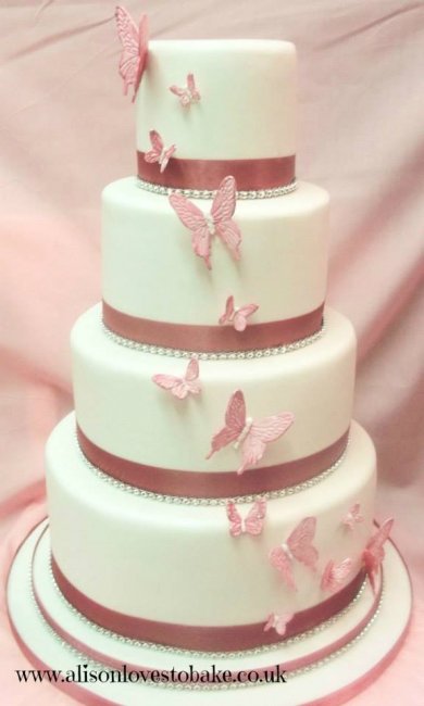 4 tier butterfly cake - Alison loves To Bake