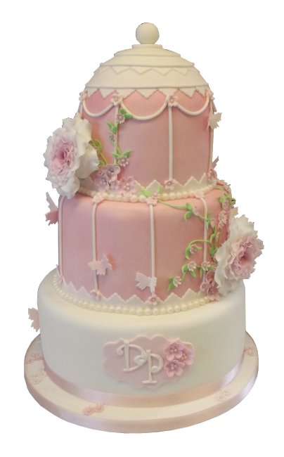Gorgeous Birdcage Wedding Cake - Cakes Individually Iced