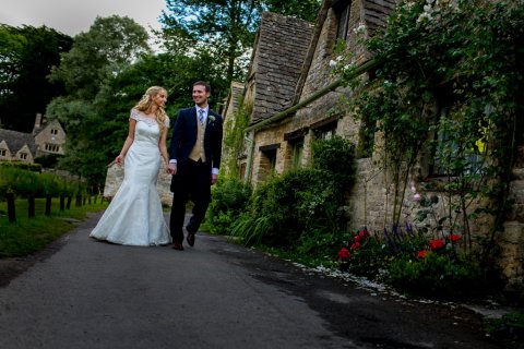 Michelle and Gary in Bibury - The Swan Hotel