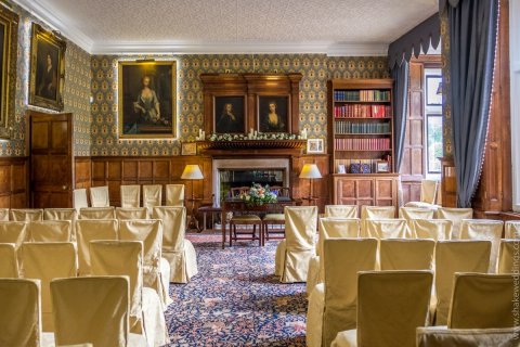 Pannelled Hall ceremony room - Hodsock Priory Wedding Venue