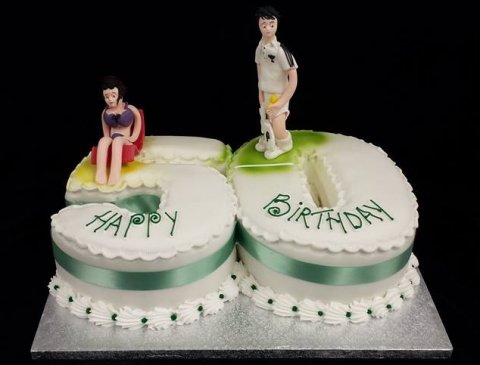 Numbered cake with sunbather on - Celtic Cakes Studio