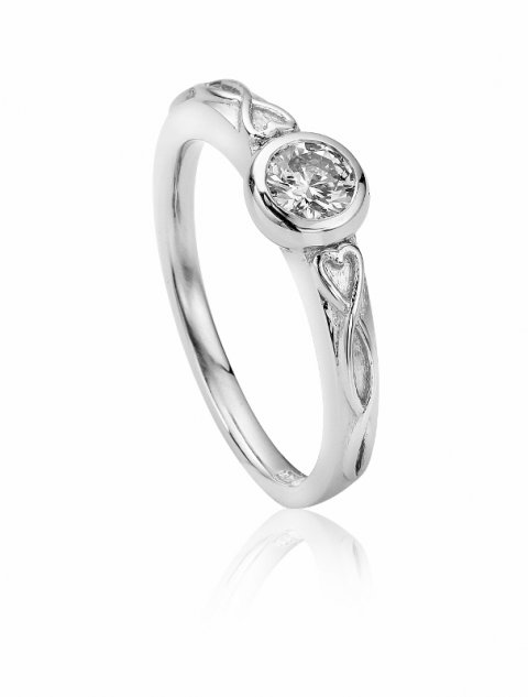 Platinum and diamond bespoke lovespoon engagement ring - Claire Troughton Fine Jewellery Design 