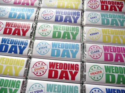 Bright Colours Wedding Day Stamp Place Settings - WrapperStar