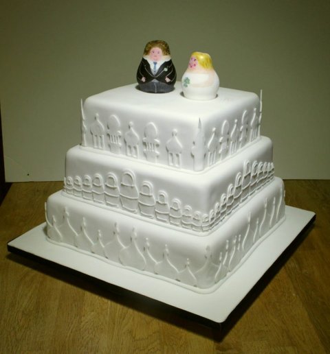 A couple who got engaged in Russia, decided on a Russian theme for their cake. - Rachel's Cake House