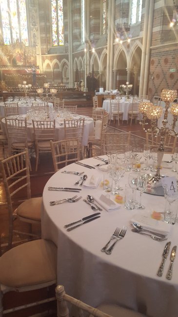 White table layout - All Saints Chapel