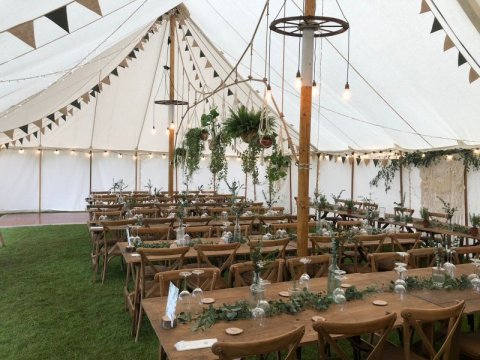 White canvas traditional marquee hire. - Bigtopmania