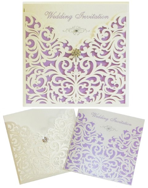 Wedding Invitation Booklets with up to 12 pages, includes RSVP card and return address - Brambles Stationery