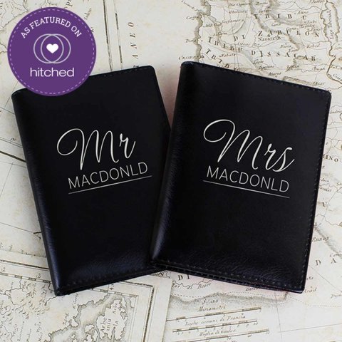 Personalised Mr & Mrs Black Passport Holders - £21.99 - The Present Finder