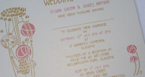 Charles Rennie Macintosh Design - LEA Handcrafted Wedding Stationery