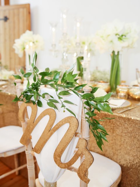 Gold sequin tablecloths to hire - Pamella Dunn Events