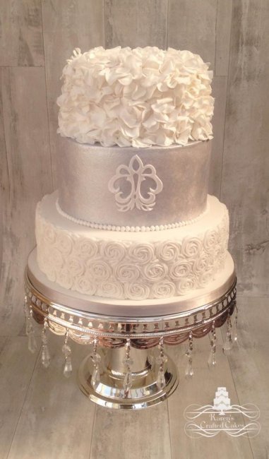 Silver ruffle rose - Karen's Crafted Cakes