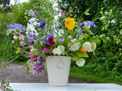 Bucket of freshly-picked wildflowers - JW Blooms