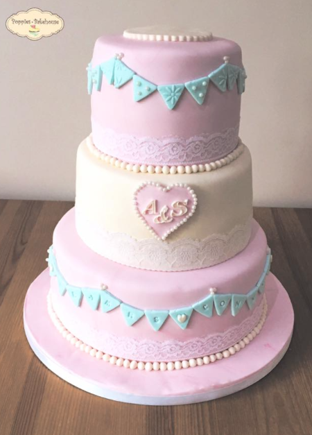 Shabby Chic Pastel Cake - Poppies Bakehouse