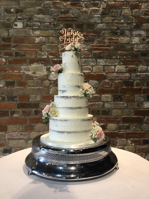 Semi Naked Wedding Cake - All Shapes & Slices Cake Co