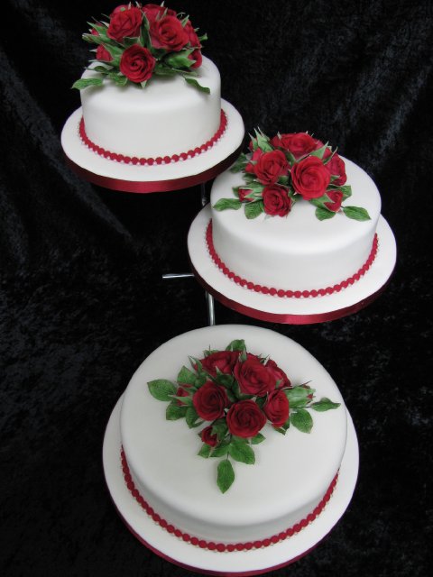 Simply roses in either two or three tier - Forget Me Not Cakes
