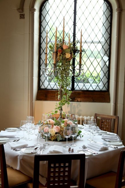 A Table Set Up in Denton Hall Dining Room - Box Tree Events