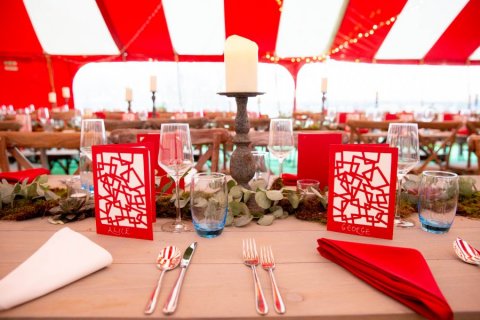 red white wedding tables cape - Bigtopmania 