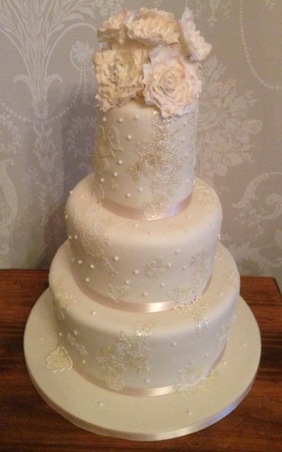 Lace with Peony Roses - Sensation Cakes