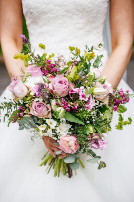Fantail Florist for Kim and Matt's gorgeous wild flowers at Mosborough Hall. Image courtesy of Photogenick - Fantail Designer Florist