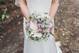 Dusky pink roses , white gypsophilia Brides Bouquet - Sharon Mesher Wedding Flowers 
