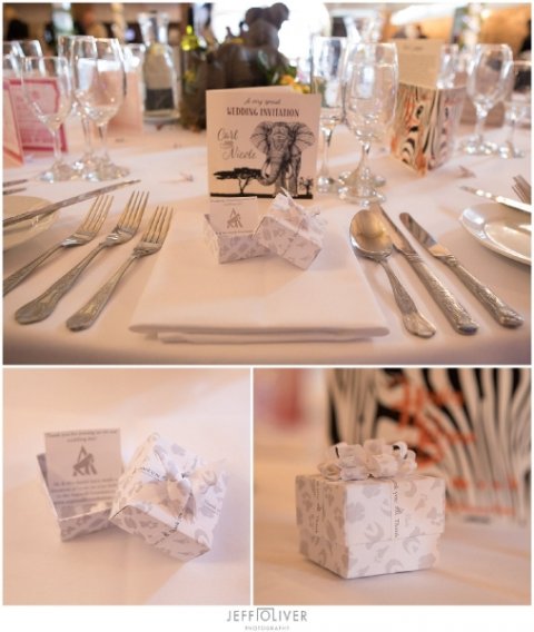 Handmade origami wedding favour boxes for Aspinall Foundation charity donations. - Oast House Gifts