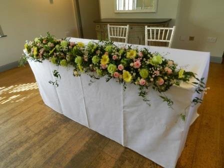 Ceremony table flower runner - Sandra's Flower Studio